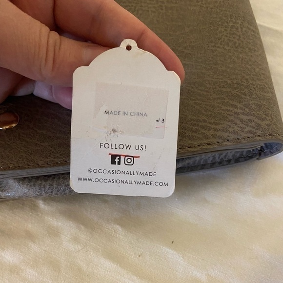 Occasionally made clutch Metallic Leather hand clutch.   9” wide 6” tall new - Picture 2 of 5